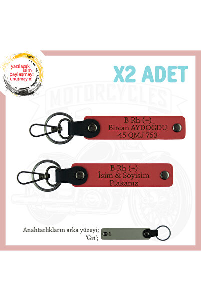 Asortishey Name Plate and B Rh (+) Blood Type Written 2-Piece Leather Keychai...