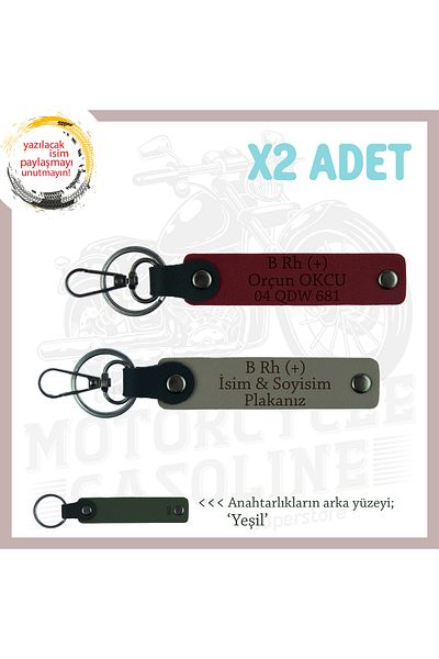 miawiki Name Plate and B Rh (+) Blood Group Written 2-Piece Keychain Armağan, Ash Gray-Claret Red-Ysl, Speed Enthusiasts