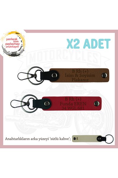 Miaju Emergency Keychain with Fellow Travelers, Name Plate and Letter B Rh (+) Blood Group, Coffee-Red-Sk