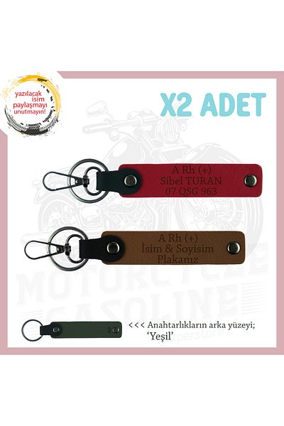 miawiki Emergency Keychain with Name Plate and a Rh (+) Blood Group Written, Coffee-Red-Ysl, Passengers