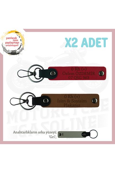 miawiki Emergency Keychain with Name Plate and 0 Rh (+) Blood Group Written, Coffee-Red-Gr, Passengers