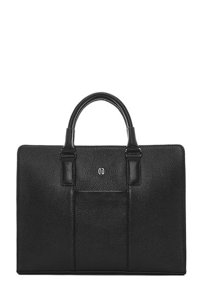 Derimod Men's Black Leather Briefcase 24Wbd3402Ft