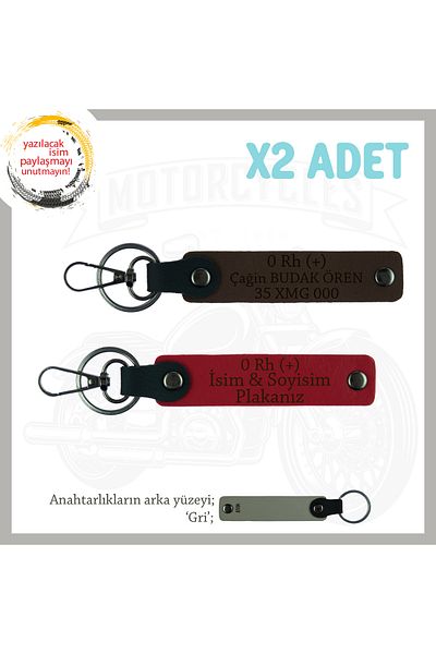miawiki Gift, Red-K Coffee-Gr, X2 Keychain with Special Name Plate for Speed Lovers and 0 Rh (+) Blood Group Written