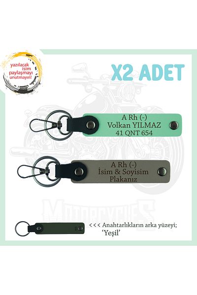 miawiki Gift X2 Keychain, Ash Gray-Green-Ysl, Name Plate for Speed Lovers a Rh (-) Blood Group Written
