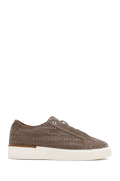 Derimod Men's Mink Lace-Up Braided Thick Sole Leather Sneaker 25Sfd795214