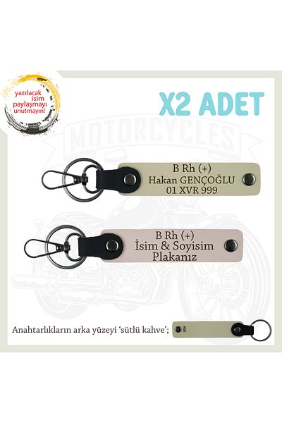 miawiki Name Plate and B Rh (+) Blood Group Written Leather X2 Keychain, Powder-S Coffee-Sk, Special for Speed Lovers