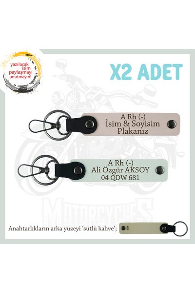 Miaju Exclusive for Motor Enthusiasts, Leather X2 Keychain with Name Plate an...
