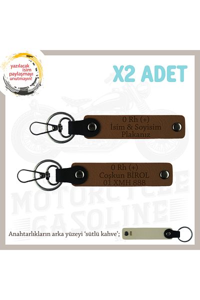 miawiki Surprise Gift, Coffee-Sk, Special Production X2 Keychain with Speed Lovers, Name Plate and 0+ Blood Group Written