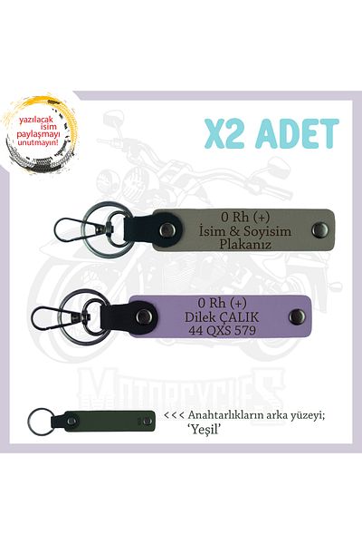 Miaju For Speed Lovers, X2 Keychain with Name Plate and 0 Rh + Blood Type Writing, Special Gift, Ash Gray-Purple-Ysl