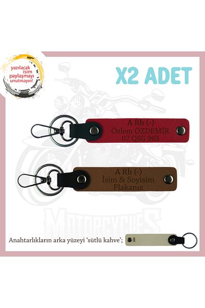 miawiki Emergency Keychain with Name Plate and a Rh (-) Blood Group Written, Coffee-Red-Sk, Passengers
