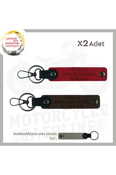 miawiki Gift, Red-K Coffee-Gr, X2 Keychain with Special Name Plate for Speed Lovers and 0 Rh (-) Blood Group Written