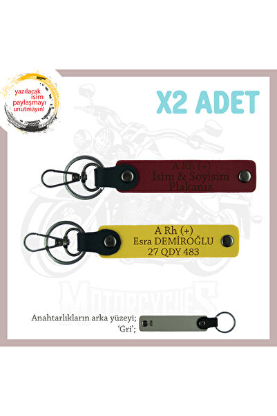Asortishey Special Production X2 Keychain, Yellow-Burgundy-Gr, with Name Plat...