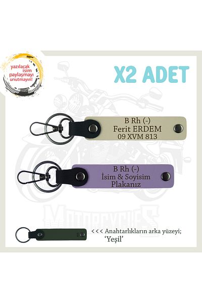 miawiki Gift 2 Keychains, Purple-S Coffee-Ysl, Custom for Biker Friends, Name Plate and B Rh (-) Blood Group