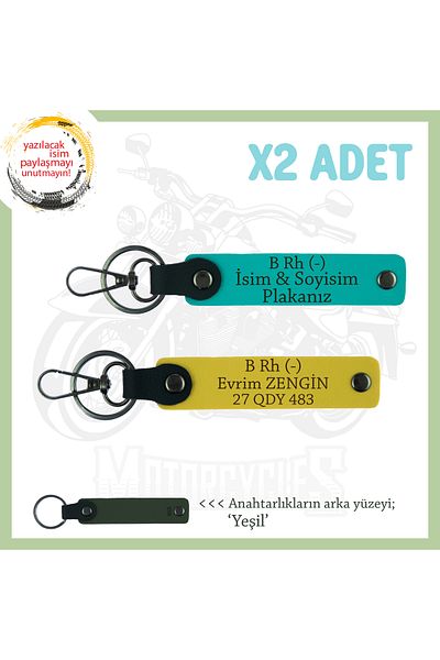 miawiki B Rh (-) Blood Group Written X2 Keychain Gift, K Turquoise-Yellow-Ysl, Special Name Plate for Speed Lovers