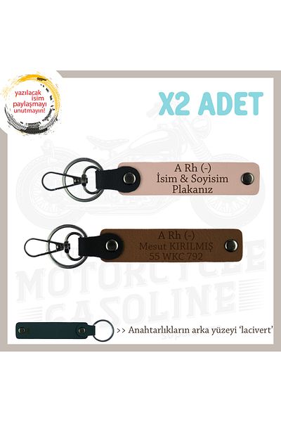 miawiki Name Plate and a Rh (-) Blood Group Written X2 Keychain, Yavruağzı-White-Laci, Biker Friends Gift