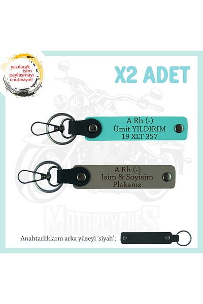 miawiki Name Plate and a Rh (-) Blood Group Written Gift 2 Keychain, Ash Grey-Turquoise-Syh, Special for Drivers