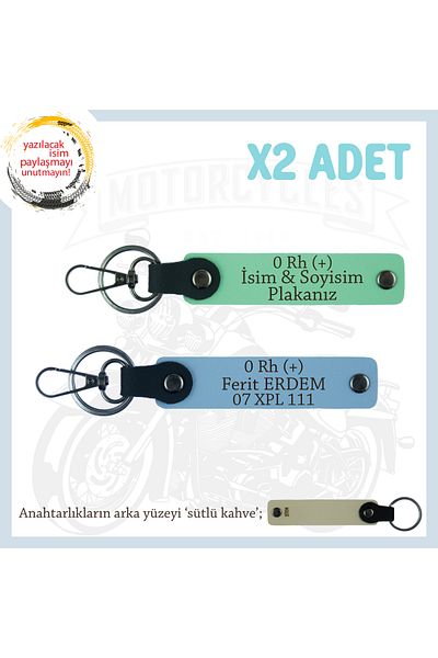 miawiki Name Plate and 0 Rh (+) Blood Group Written X2 Keychain, Green-Blue-Sk, Special Personalized for Passengers