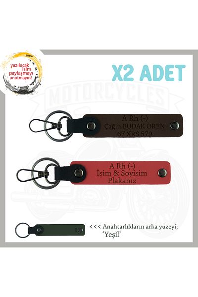 miawiki Name Plate and a Rh (-) Blood Group Written X2 Keychain, Pomegranate Flower-K Coffee-Ysl, Special for Motor Lovers