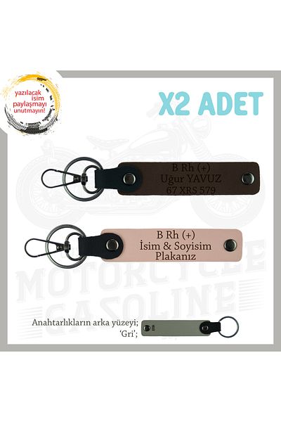 miawiki B+ Blood Type Written Gift X2 Keychain, Yavruağzı-K Coffee-Gr, Special Name Plate for Speed Lovers