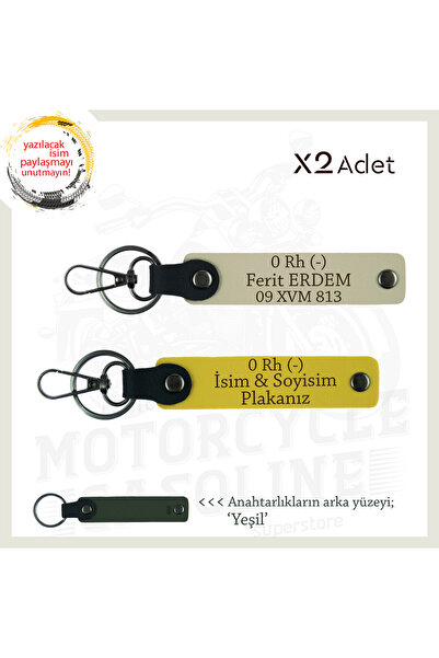 Miaju Custom Name Plate for Companions, 0 Rh (-) Personal X2 Keychain with Bl...