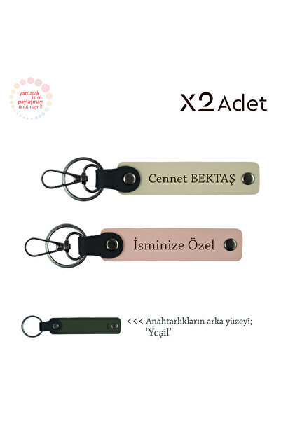 Miaju New Year's Surprise for Relatives, Set of 2 Keychains with Name and Sur...