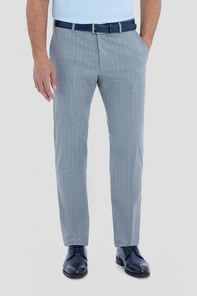 Sabri Özel Gri Çizgili Slim Fit Erkek Pantolon - Şık ve Modern Kesim
