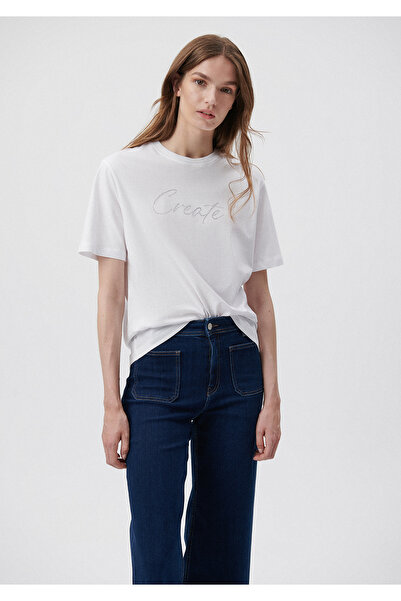 Mavi Printed White T-Shirt Regular Fit / Normal Cut 1611959-620