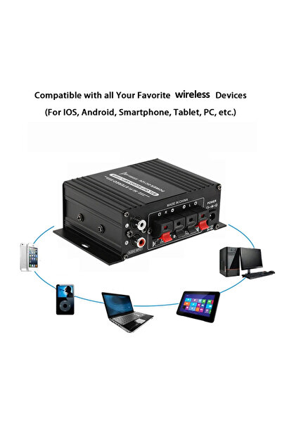 Choice AK170 Mini Digital Power Audio Car Amplifier Blue Light Stereo Audio Amplifier for Home Theater C...