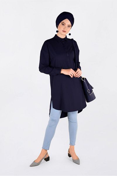 Alvina Front Half Button Tunic 4705