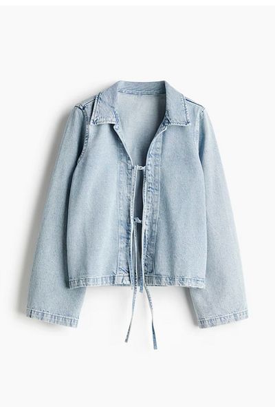 Ekim Store Jachetă albastră din denim cu șireturi