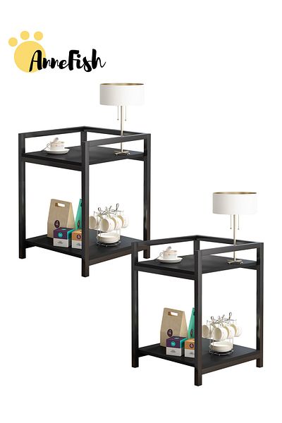 AnneFish Side Table End Table Nightstand Sofa Service Table for Home Living Room and Bedroom Rustic Brown