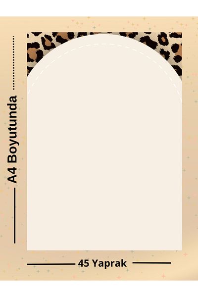 Ez&Tu Stıcker Our Set of Leopard Patterned Weekly Planner Notepad A4-A5 Block Note- Notepad-School