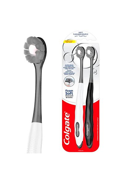 Colgate Foam Soft Charcoal Bristles Toothbrush Assorted Colour 2 pcs
