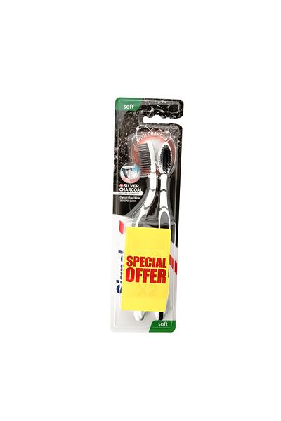 Signal Silver Charcoal Soft Toothbrush Value Pack 2 pcs