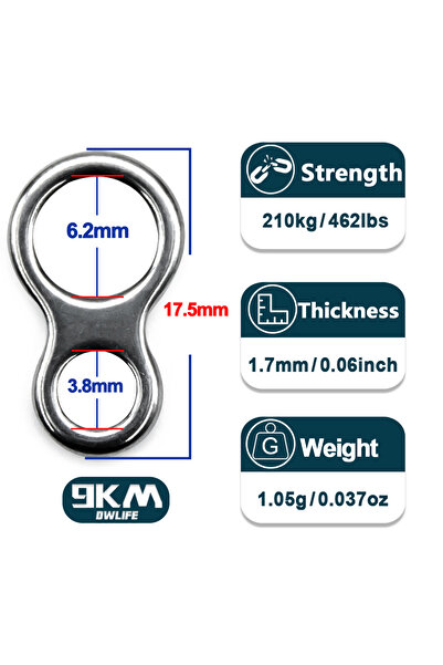 Choice 20 قطعة M 17.5 مم 210 كجم 20 ~ 100 قطعة حلقة صيد صلبة من الفولاذ المقا...