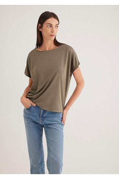 Mavi Lux Touch Tencel Green Modal T-Shirt - Loose Fit 167245 -86961