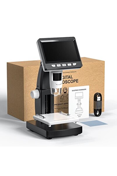 Choice مجهر رقمي أبيض 1000X 4.3 بوصة LCD 1080P ميكروسكوب عملة معدنية 8 مصابيح LED مكبر USB لحام