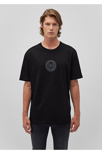 Mavi Tištěné logo těsnění - černé tričko volného střihu 0612312 -900