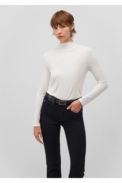 Mavi Tricou alb cu guler în picioare Slim Fit / Slim Fit 1612787 -70057