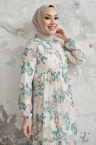 InStyle Lavi Tassel Λεπτομερές φόρεμα σιφόν - μέντα