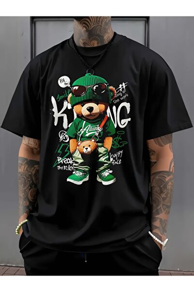 ship master Ανδρικό μπλουζάκι oversized - Κομψό αρκουδάκι με τύπωμα