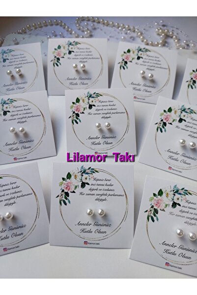 Genel Markalar Anneler günü hediyesi 10 adet (çift)küpe ve kartı