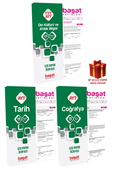 Başat Yayınları Ayt Tarih Coğrafya Din Kültürü Yaprak Test Seti / Kolektif / ...