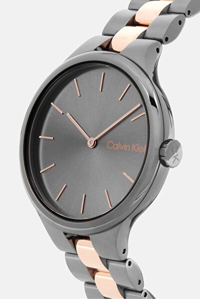 Calvin Klein Women 25200127 Stainless Steeles Analog Watches, Grey/gold