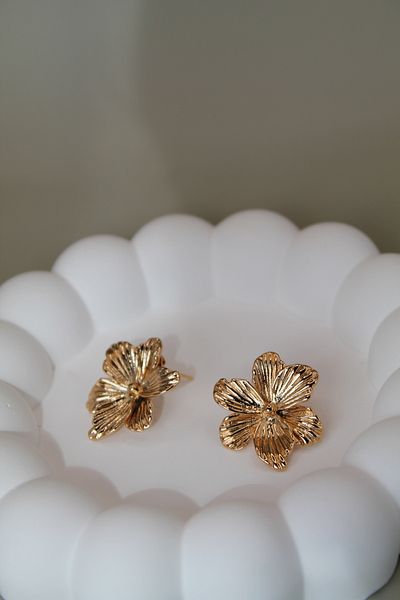 Luvix Design Gold Color Flower Form Xuping Earrings