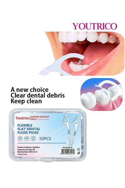 Youtrico 50pcs disposable portable boxed dental floss, teeth cleaning