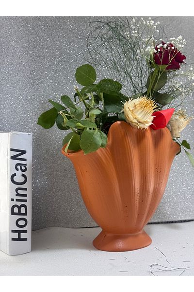 BLANJ Oyster Vase Brick Color (Sea Shell Vase)