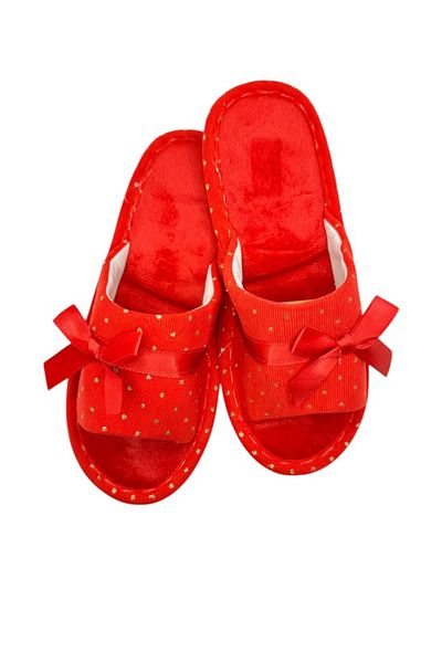 TECOS Women's slippers, Tecos®, red with gold stars, breathable sole, size 40-41, 25 cm