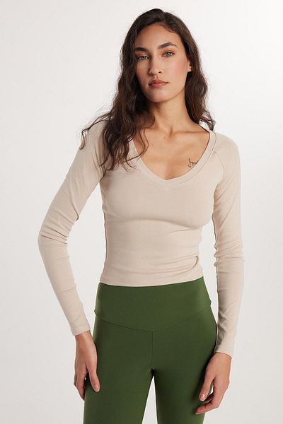 Tudors Women's Slim Fit Slim Fit Cotton Wide Collar Stone Color Blouse