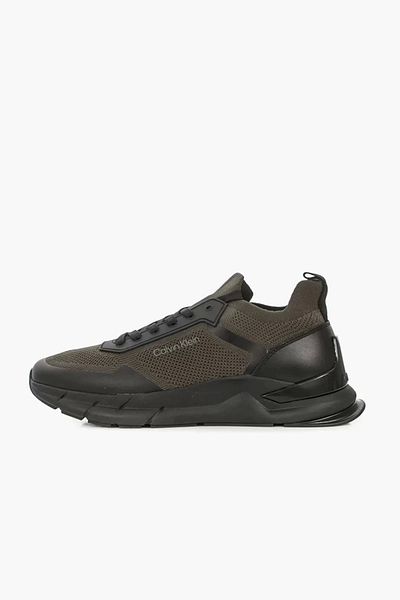 Calvin Klein Low Top Lace up Knit Men's Green Sneaker Hm0Hm00918-0H8